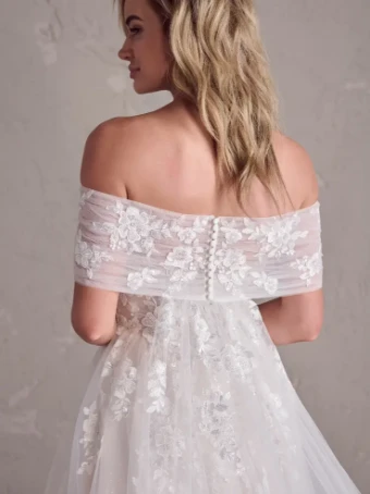 Rebecca Ingram VENTURA (24RS179A01 - Unlined Bodice, glitter tulle) #3 Ivory/Silver Accent over Soft Blush thumbnail