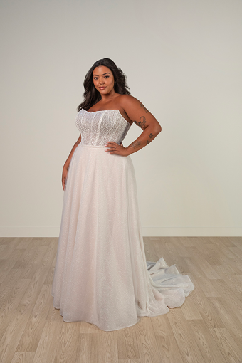 Stella York 8009 dress and overskirt #3 (IV-IV) Ivory Lace and Tulle over Ivory Gown thumbnail