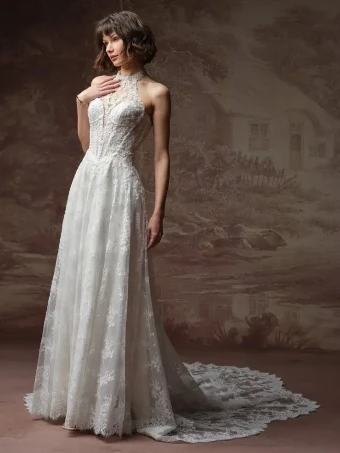 Maggie Sottero LUCCA MARIE (F6MB129A01 - Unlined bodice, Glitter tulle) #0 default All Ivory (gown with Ivory Illusion) thumbnail