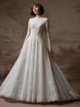 Maggie Sottero DOMINIQUE (F6MK100A01) #0 default All Ivory (gown with Ivory Illusion) thumbnail