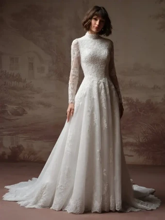 Maggie Sottero DOMINIQUE (F6MK100A01) #1 All Ivory (gown with Ivory Illusion) thumbnail