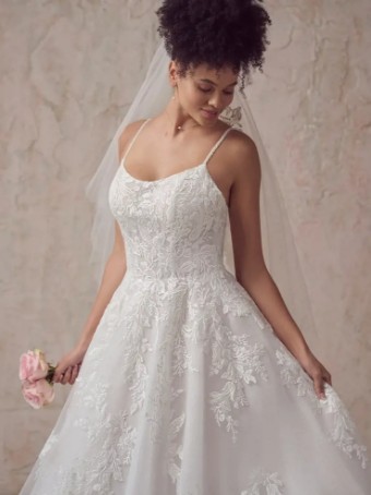 Maggie Sottero VICTORIANA (22MS946A01 - Unlined Bodice) #0 default Ivory over Misty Mauve (gown with Ivory Illusion) thumbnail