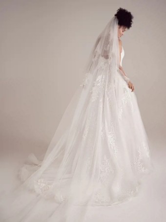 Maggie Sottero VICTORIANA (22MS946A01 - Unlined Bodice) #1 Ivory over Misty Mauve (gown with Ivory Illusion) thumbnail
