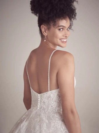 Maggie Sottero VICTORIANA (22MS946A01 - Unlined Bodice) #3 Ivory over Misty Mauve (gown with Ivory Illusion) thumbnail