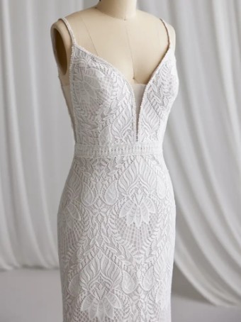 Rebecca Ingram JANINE (23RK697A01) #3 Ivory over Misty Mauve (gown with Ivory Illusion) thumbnail