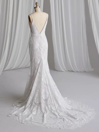 Rebecca Ingram JANINE (23RK697A01) #6 Ivory over Misty Mauve (gown with Ivory Illusion) thumbnail