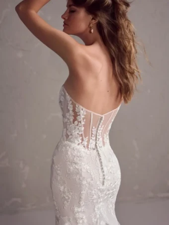 Rebecca Ingram HILDA (24RS183A01 - Unlined bodice) #3 Ivory over Blush (gown with Natural Illusion) thumbnail