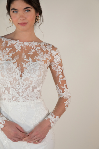 Stella York 7867 #12 (IVIV-PL) Ivory Lace & Tulle over Ivory Gown w Porcelain Tulle Illusion thumbnail