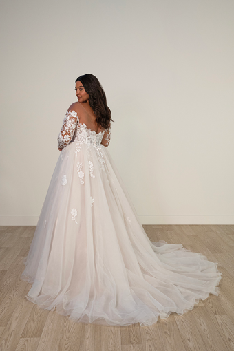 Stella York 8012 #12 (IVBC-PL) IVR LACE TULLE & REGAL ORGANZA OV BSC GOWN W PLN TULLE ILLUS thumbnail