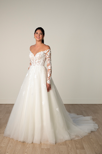 Stella York 8012 #0 default (IVBC-PL) IVR LACE TULLE & REGAL ORGANZA OV BSC GOWN W PLN TULLE ILLUS thumbnail