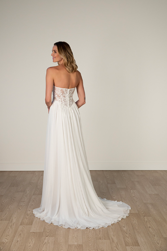 Stella York 8027 #9 (IVIV-PL) IVORY GOWN W IVORY TULLE LINED BODICE & PLN TULLE PLUNGE thumbnail