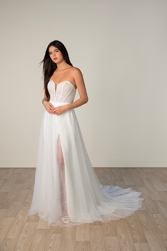 Stella York 8043 #10 default (IVIV-PL) Ivory Lace & Tulle over Ivory Gown w Porcelain Tulle Plunge thumbnail