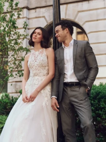 Rebecca Ingram RICKIE (25RK284A01 - Unlined bodice, sparkle tulle) #3 Ivory over Blush (gown with Natural Illusion) thumbnail