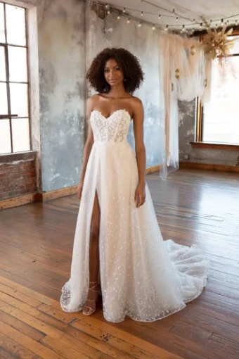 Stella York TINLY - Disco #0 default (IV-BC) Ivory Lace Tulle and Regal Organza over Biscotti Gown thumbnail