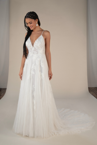 Stella York GEORGI #0 default (IVSD-PL) IVR EMBROIDERY & TULLE OVER SAND GOWN W PORCELAIN TULLE PLNG thumbnail