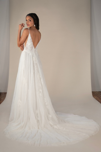 Stella York GEORGI #1 (IVSD-PL) IVR EMBROIDERY & TULLE OVER SAND GOWN W PORCELAIN TULLE PLNG thumbnail