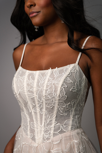 Stella York SY8114 (Lace Up Back) #2 (IV-BC) Ivory Lace Tulle and Regal Organza over Biscotti Gown thumbnail