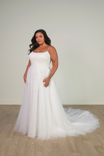 Stella York SY8105 (Unlined bodice) #3 (IV-BC) Ivory Lace and Tulle over Biscotti Gown thumbnail
