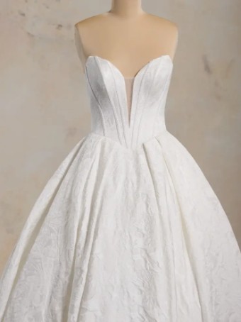 Maggie Sottero DERRICK MARIE (ivory jaquard) #7 default All Ivory (gown with Ivory Illusion) thumbnail