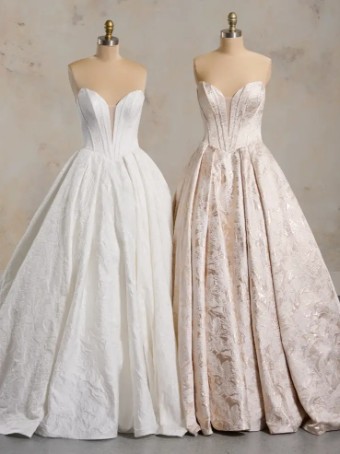 Maggie Sottero DERRICK MARIE (ivory jaquard) #3 All Ivory (gown with Ivory Illusion) thumbnail