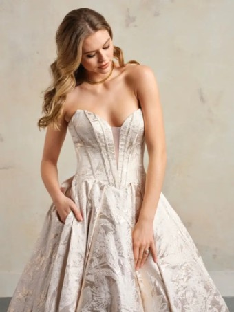 Maggie Sottero DERRICK MARIE (ivory jaquard) #2 All Ivory (gown with Ivory Illusion) thumbnail