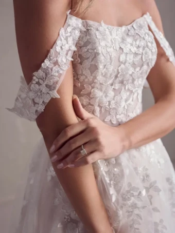 Maggie Sottero VENTURA (24RS179A01 - Unlined Bodice, glitter tulle) #2 Ivory/Silver Accent thumbnail