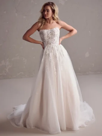 Maggie Sottero VENTURA (24RS179A01 - Unlined Bodice, glitter tulle) #0 default Ivory/Silver Accent thumbnail