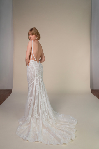 Stella York ESRA #1 (IVRM-PL) Ivory Lace & Tulle over Rum Gown w Porcelain Tulle Illusion thumbnail