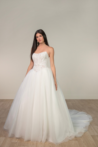 Stella York SY8189 #0 default (IV-IV) IVORY LACE AND TULLE OVER IVORY GOWN W IVORY SATIN BELT thumbnail