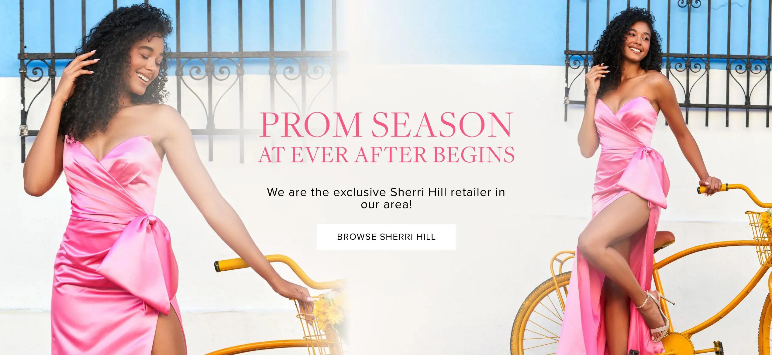 Prom Season at Ever After Sherri Hill Desktop Banner