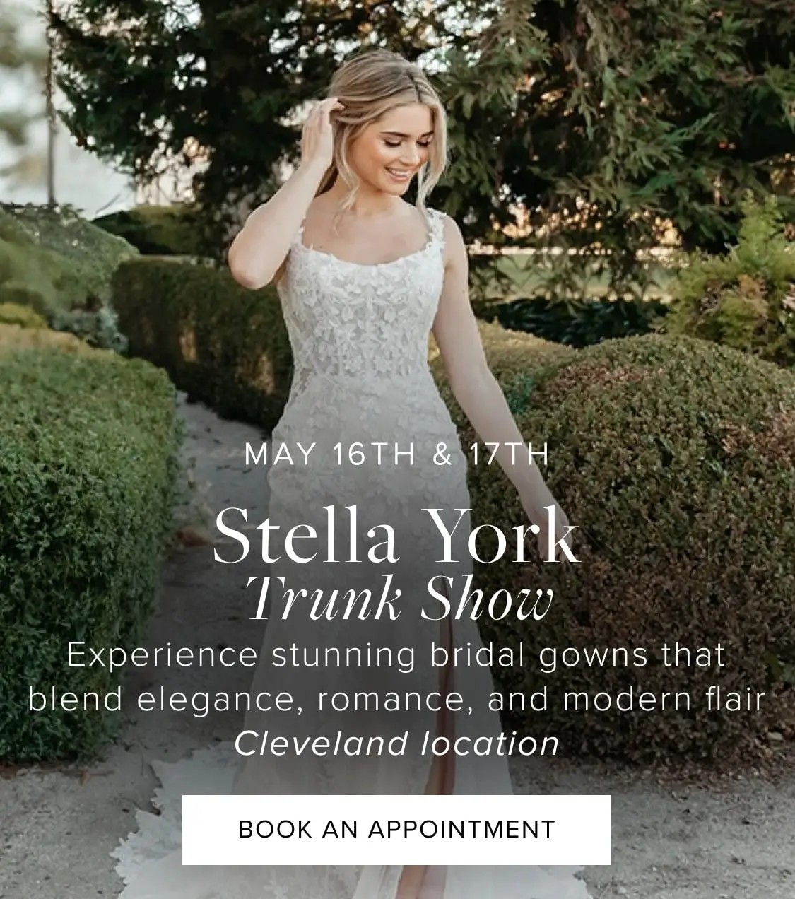 Stella York Trunk Show Banner for Mobile